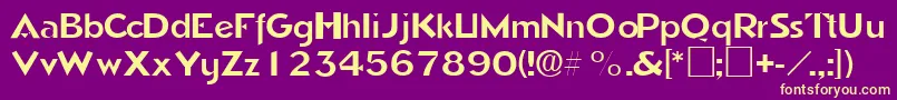 TricornesskRegular Font – Yellow Fonts on Purple Background