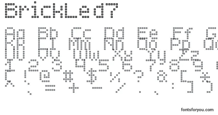 Czcionka BrickLed7 – alfabet, cyfry, specjalne znaki