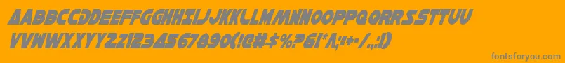 HanSoloCondensedItalic-Schriftart – Graue Schriften auf orangefarbenem Hintergrund