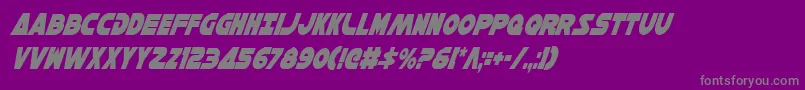 フォントHanSoloCondensedItalic – 紫の背景に灰色の文字