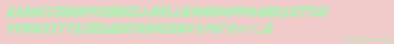 HanSoloCondensedItalic Font – Green Fonts on Pink Background