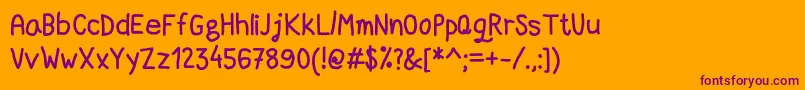 Fonte DccMarkerQuick – fontes roxas em um fundo laranja