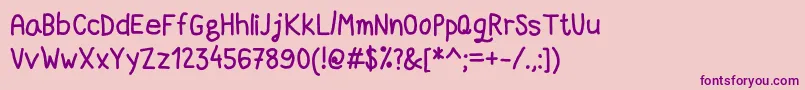Fonte DccMarkerQuick – fontes roxas em um fundo rosa