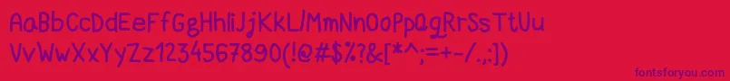 Czcionka DccMarkerQuick – fioletowe czcionki na czerwonym tle