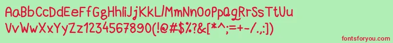 DccMarkerQuick Font – Red Fonts on Green Background