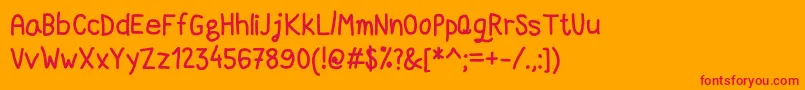 DccMarkerQuick Font – Red Fonts on Orange Background