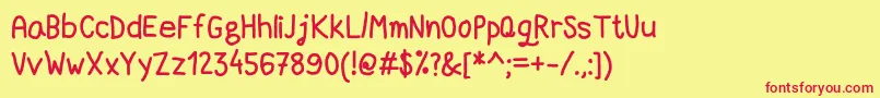 DccMarkerQuick Font – Red Fonts on Yellow Background
