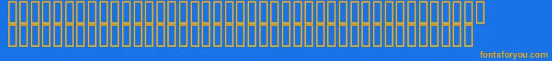 Hydroobjects500-Schriftart – Orangefarbene Schriften auf blauem Hintergrund