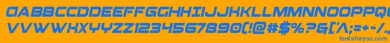 Beamweaponcondital Font – Blue Fonts on Orange Background