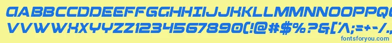 Beamweaponcondital Font – Blue Fonts on Yellow Background
