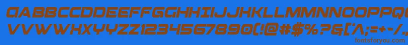 Beamweaponcondital Font – Brown Fonts on Blue Background