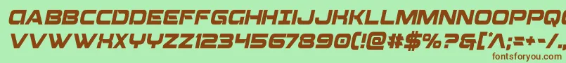 Beamweaponcondital-fontti – ruskeat fontit vihreällä taustalla