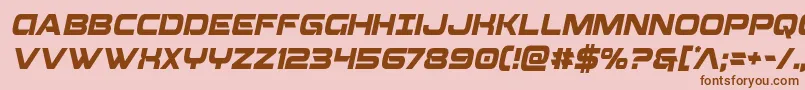Beamweaponcondital Font – Brown Fonts on Pink Background