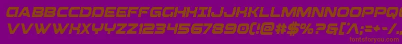 Шрифт Beamweaponcondital – коричневые шрифты на фиолетовом фоне