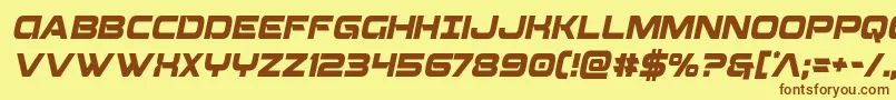 Beamweaponcondital Font – Brown Fonts on Yellow Background