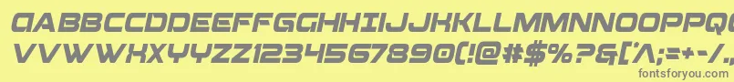 Beamweaponcondital Font – Gray Fonts on Yellow Background