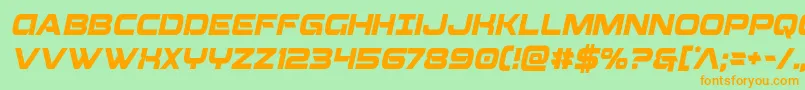 Beamweaponcondital Font – Orange Fonts on Green Background