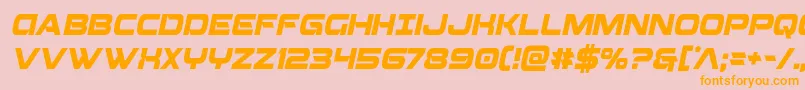 Beamweaponcondital Font – Orange Fonts on Pink Background