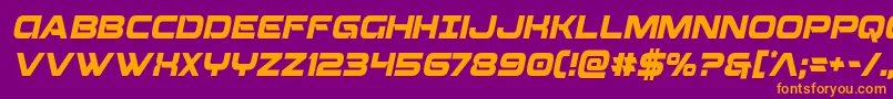 Beamweaponcondital Font – Orange Fonts on Purple Background