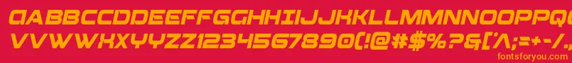 Fonte Beamweaponcondital – fontes laranjas em um fundo vermelho