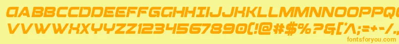 Beamweaponcondital Font – Orange Fonts on Yellow Background