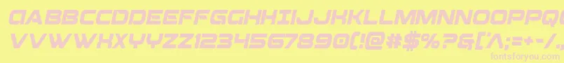 Beamweaponcondital Font – Pink Fonts on Yellow Background