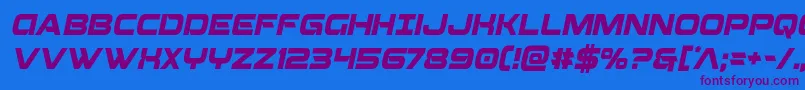Beamweaponcondital Font – Purple Fonts on Blue Background