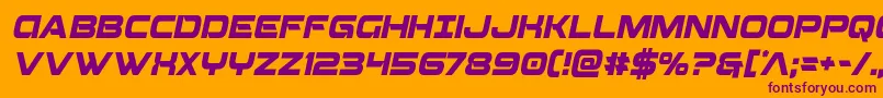 Beamweaponcondital Font – Purple Fonts on Orange Background