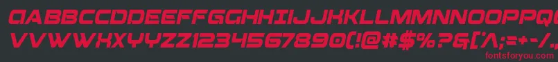 Beamweaponcondital Font – Red Fonts on Black Background