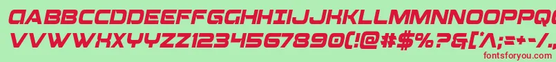 フォントBeamweaponcondital – 赤い文字の緑の背景