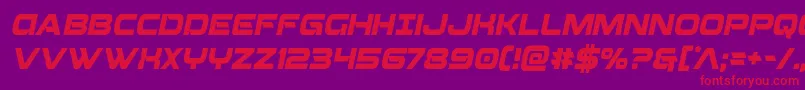 Beamweaponcondital Font – Red Fonts on Purple Background