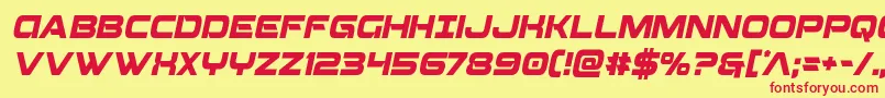 Beamweaponcondital Font – Red Fonts on Yellow Background