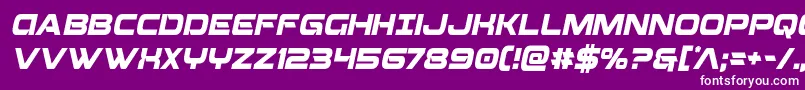 フォントBeamweaponcondital – 紫の背景に白い文字