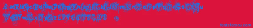 Vtksrevolt Font – Blue Fonts on Red Background