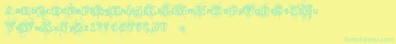 Vtksrevolt Font – Green Fonts on Yellow Background