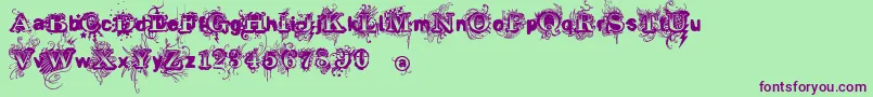 Vtksrevolt Font – Purple Fonts on Green Background