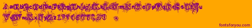 Vtksrevolt Font – Purple Fonts on Orange Background