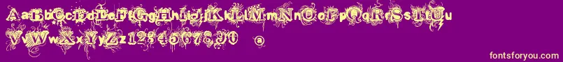 Vtksrevolt Font – Yellow Fonts on Purple Background