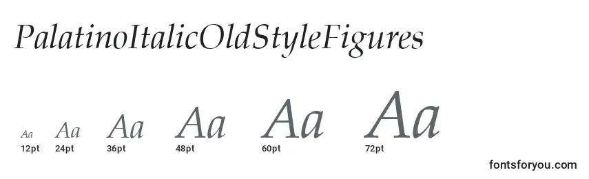 PalatinoItalicOldStyleFigures Font Sizes
