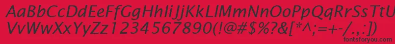 LucidaSansItalic Font – Black Fonts on Red Background