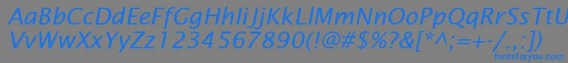 フォントLucidaSansItalic – 灰色の背景に青い文字