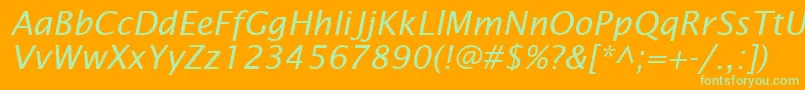 LucidaSansItalic Font – Green Fonts on Orange Background