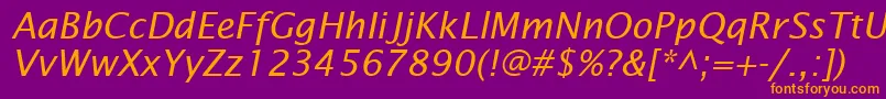 LucidaSansItalic Font – Orange Fonts on Purple Background