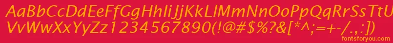 LucidaSansItalic Font – Orange Fonts on Red Background