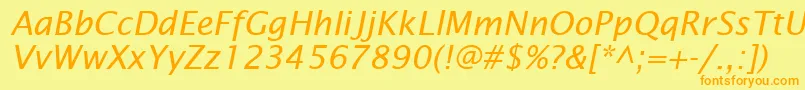 LucidaSansItalic Font – Orange Fonts on Yellow Background