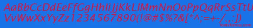 LucidaSansItalic Font – Red Fonts on Blue Background