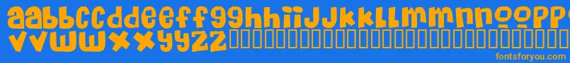 Saiba mais sobre a fonte Massiveheadache Fonte Massiveheadache – fontes laranjas em um fundo azul