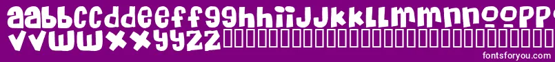 フォントMassiveheadache – 紫の背景に白い文字
