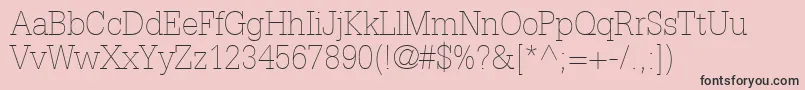 フォントInstallationLightSsiThin – ピンクの背景に黒い文字