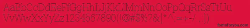 InstallationLightSsiThin Font – Black Fonts on Red Background
